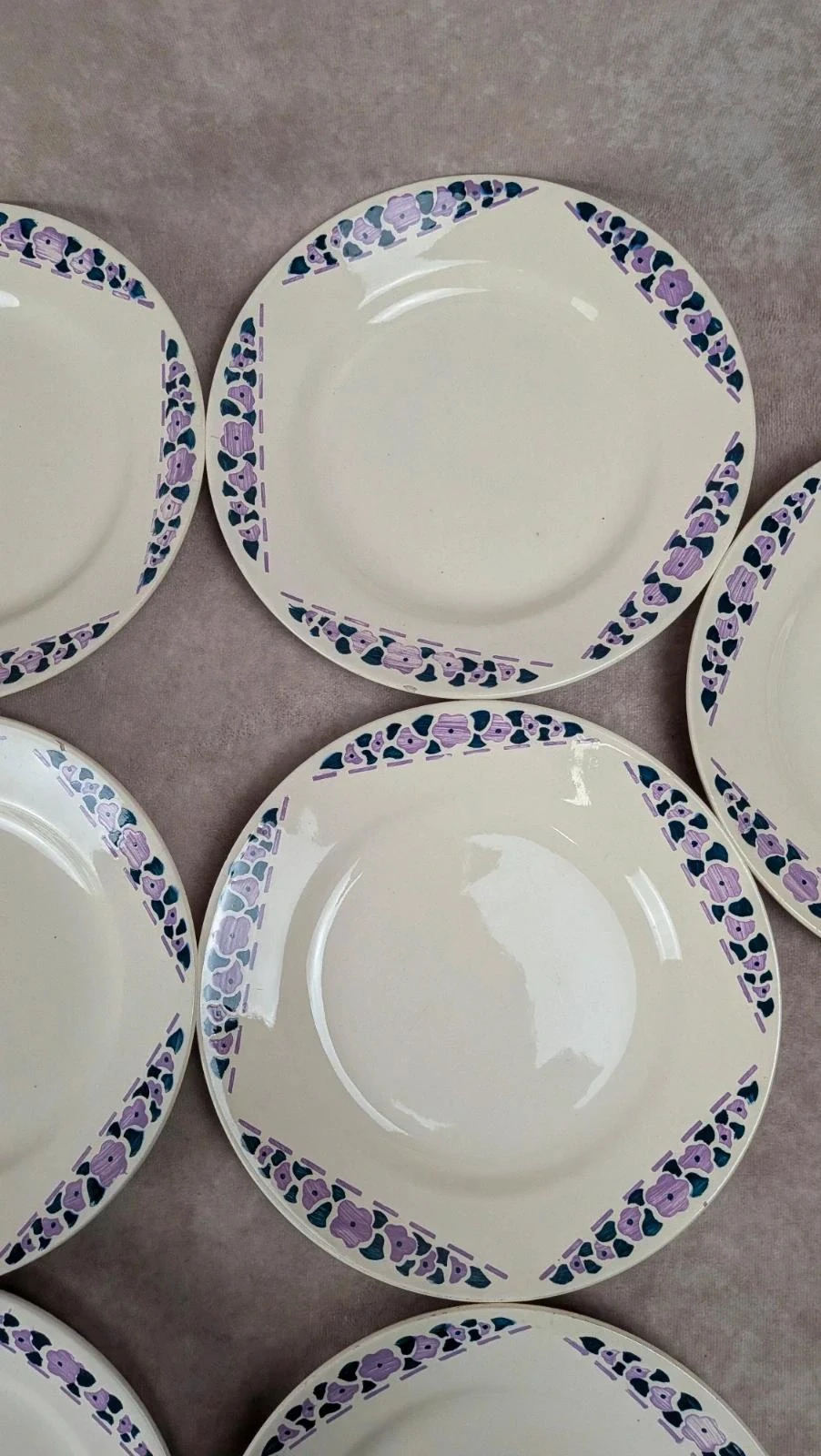 Lot 9 assiettes plates Longchamp Terre de Fer modèle Cannes – photo 6